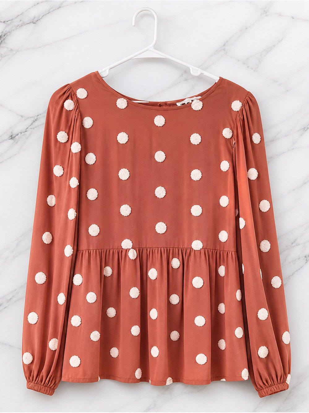 Blu Pepper Rust Polka Dot Long Sleeve